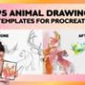 95 рисунок животных шаблоны для Procreate