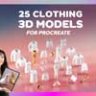 25 3D-моделей одежды для Procreate